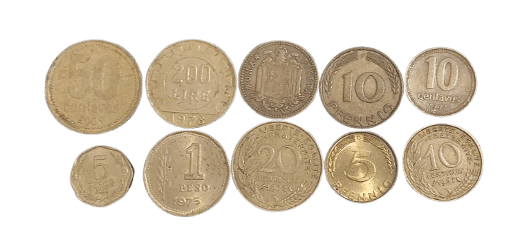 | Casa do Colecionador Lote 10 moedas do mundo Sku 2279