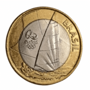 Moeda 1 Real Vela olimpíadas 2015. Sob
