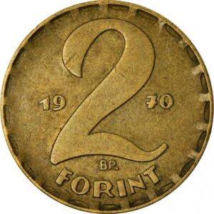Moeda 2 Forint 1989 Hungria Latão