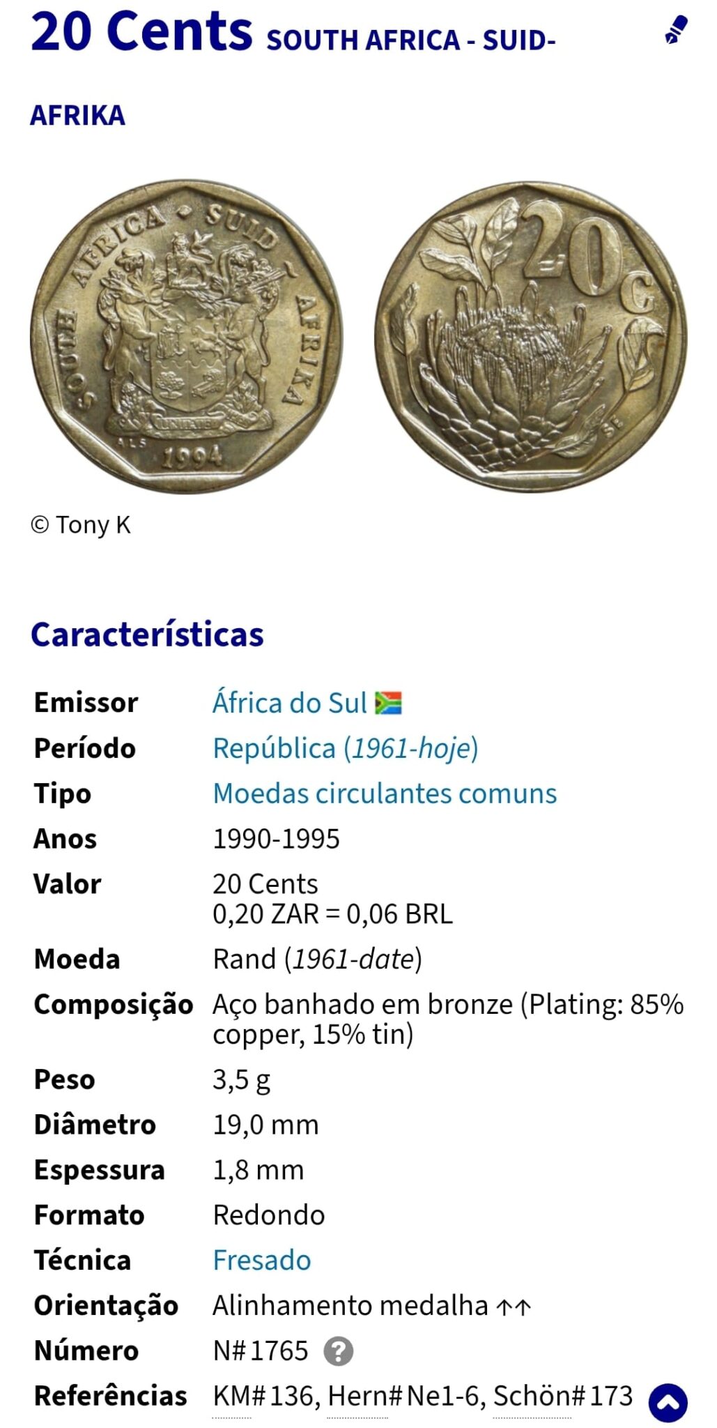 | Casa do Colecionador Moedas do mundo África do Sul Sku 2330