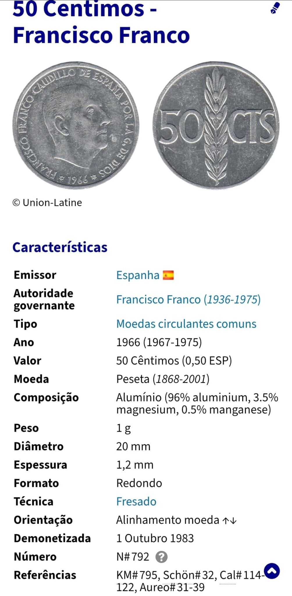 | Casa do Colecionador Moedas do mundo Espanha Sku 2280 - Imagem 3