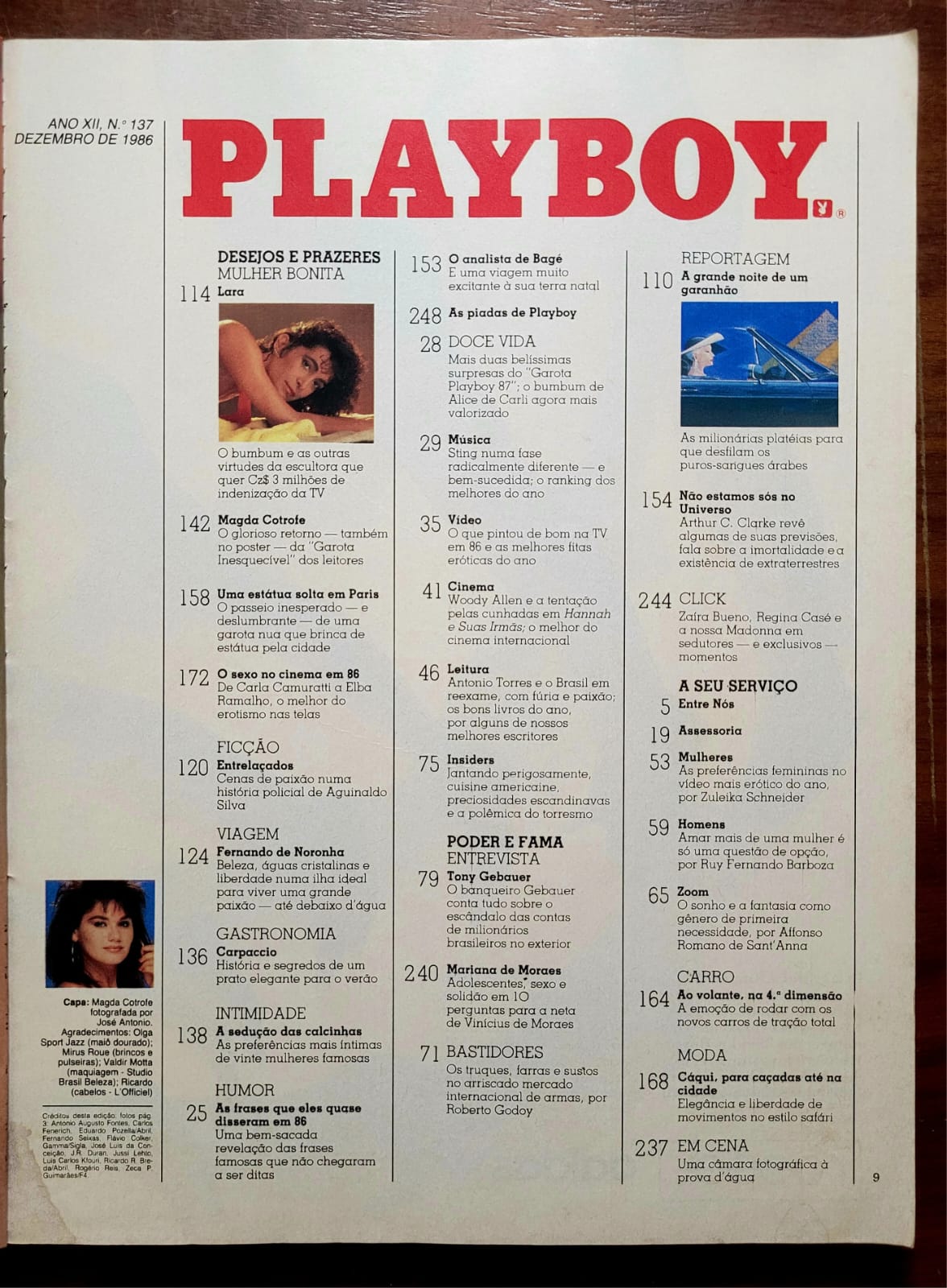| Casa do Colecionador Playboy Nº 137 - Magda Cotrofe | Pôster Incluso | Dezembro de 1986
