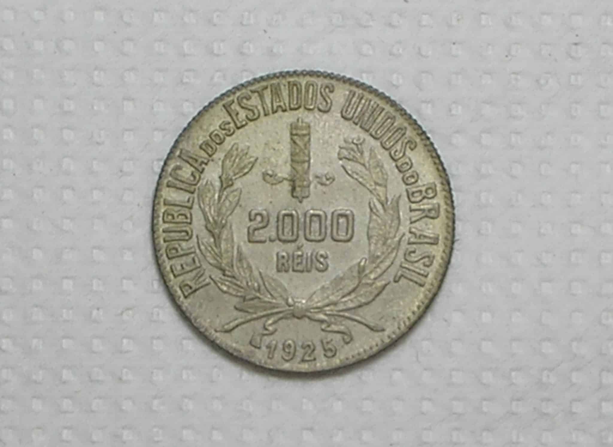 | Casa do Colecionador 2.000 Réis - 1925 / Flor de Cunho / Data dificil / Ag / Cod.Alb.