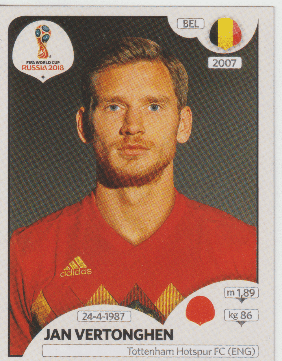 | Casa do Colecionador figurinha copa do mundo 2018 Bélgica nº519