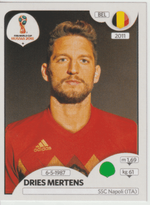 figurinha copa do mundo 2018 Bélgica nº529
