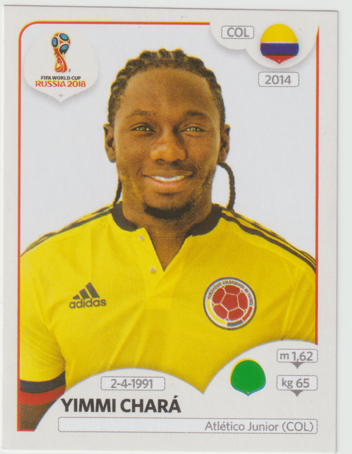 | Casa do Colecionador figurinha copa do mundo 2018 Colombia nº650