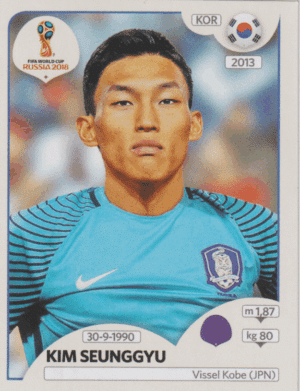 figurinha copa do mundo 2018 Coreia do sul nº494