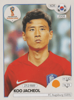 figurinha copa do mundo 2018 Coreia do sul nº502