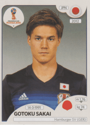 figurinha copa do mundo 2018 Japão nº662
