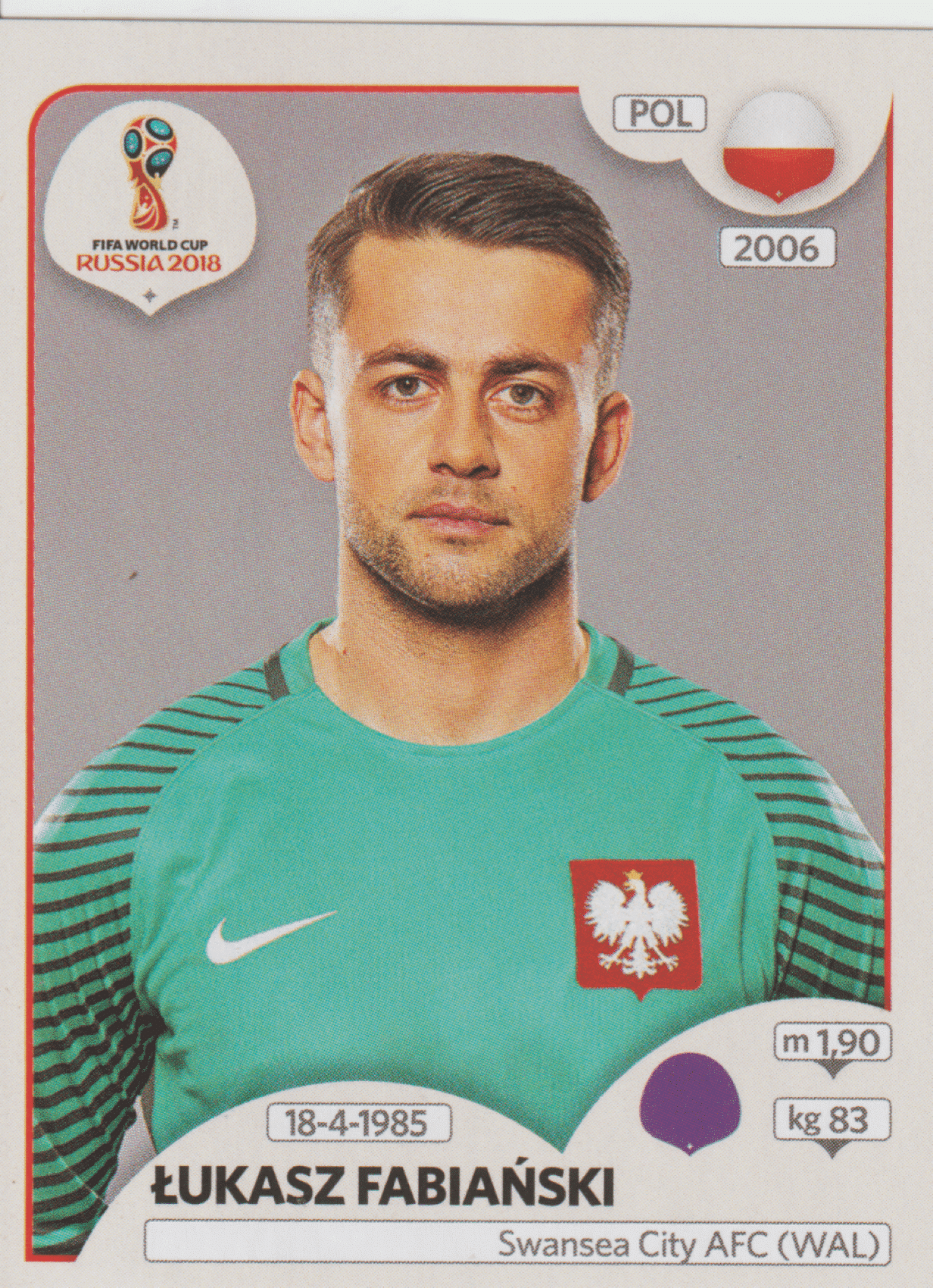 | Casa do Colecionador figurinha copa do mundo 2018 polonia nº595