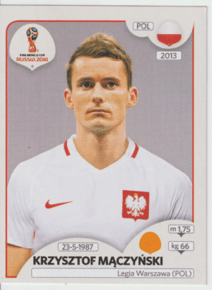figurinha copa do mundo 2018 polonia nº606