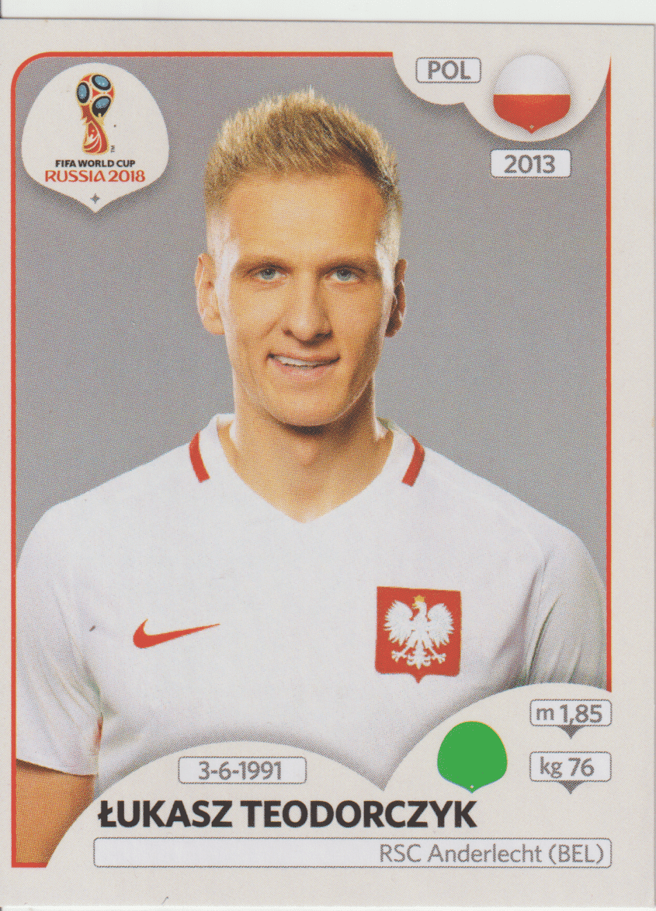 | Casa do Colecionador figurinha copa do mundo 2018 polonia nº610