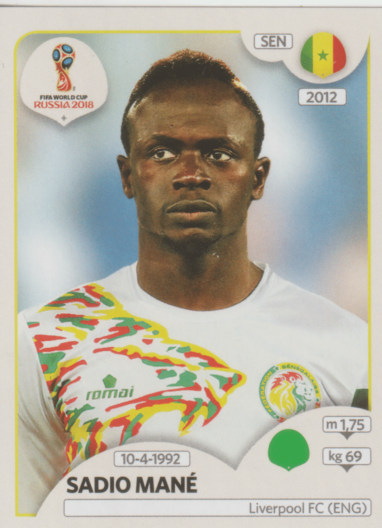| Casa do Colecionador figurinha copa do mundo 2018 Senegal nº626