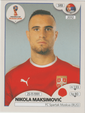 figurinha copa do mundo 2018 Sérvia nº 421