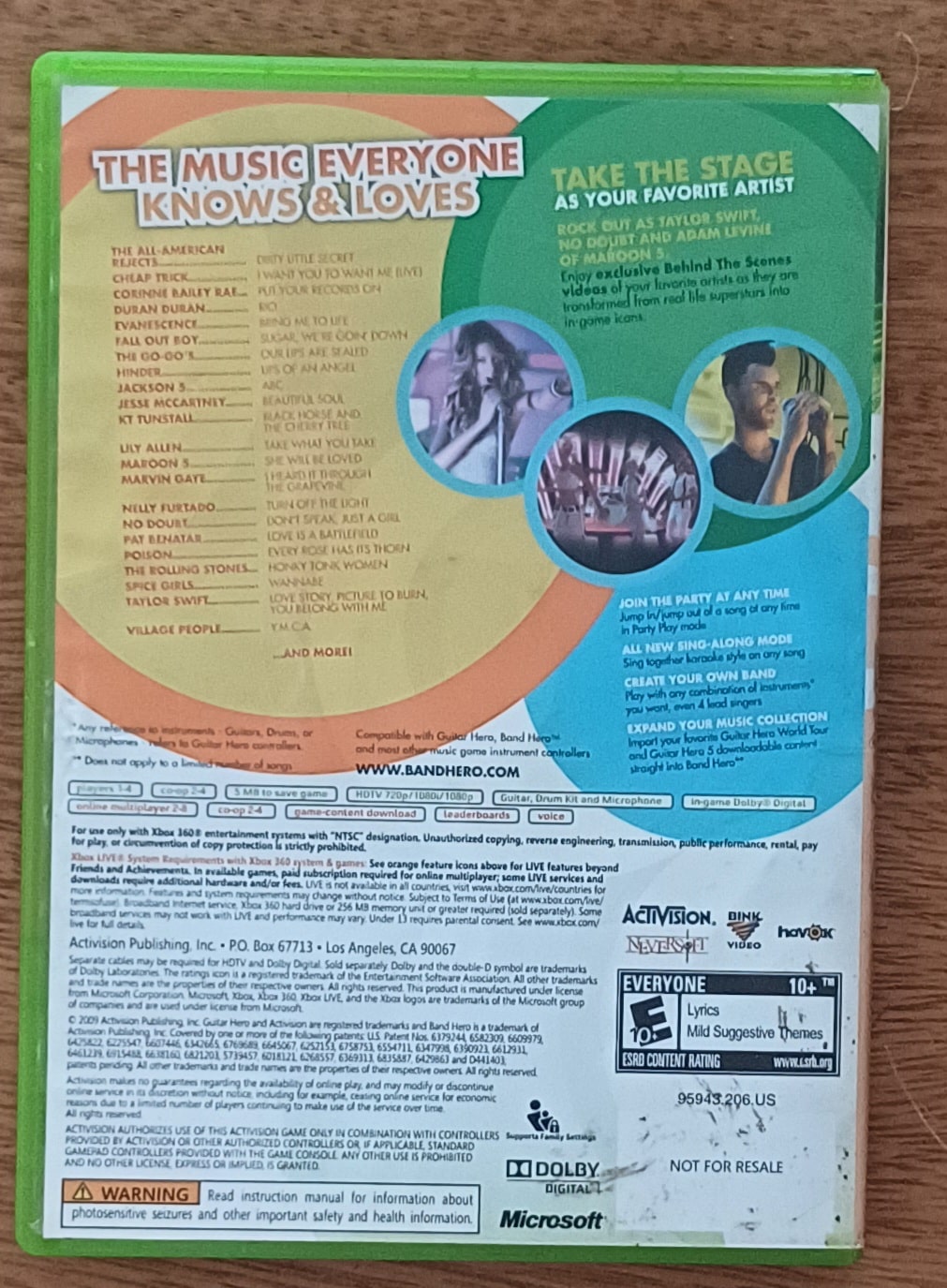 | Casa do Colecionador Jogo band hero para Xbox 360 Live. Duran Duran Evanescence Jackson 5 e mais. - Imagem 3
