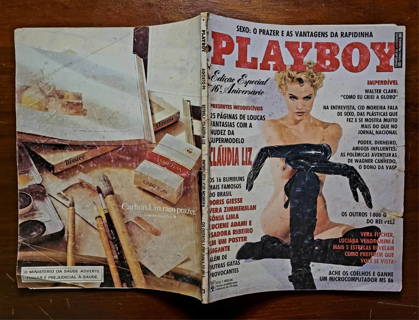 | Casa do Colecionador Playboy Nº 193 (Agosto/1991) Cláudia Liz – Pôster Corinne Harney – Edição Especial 16º Aniversário
