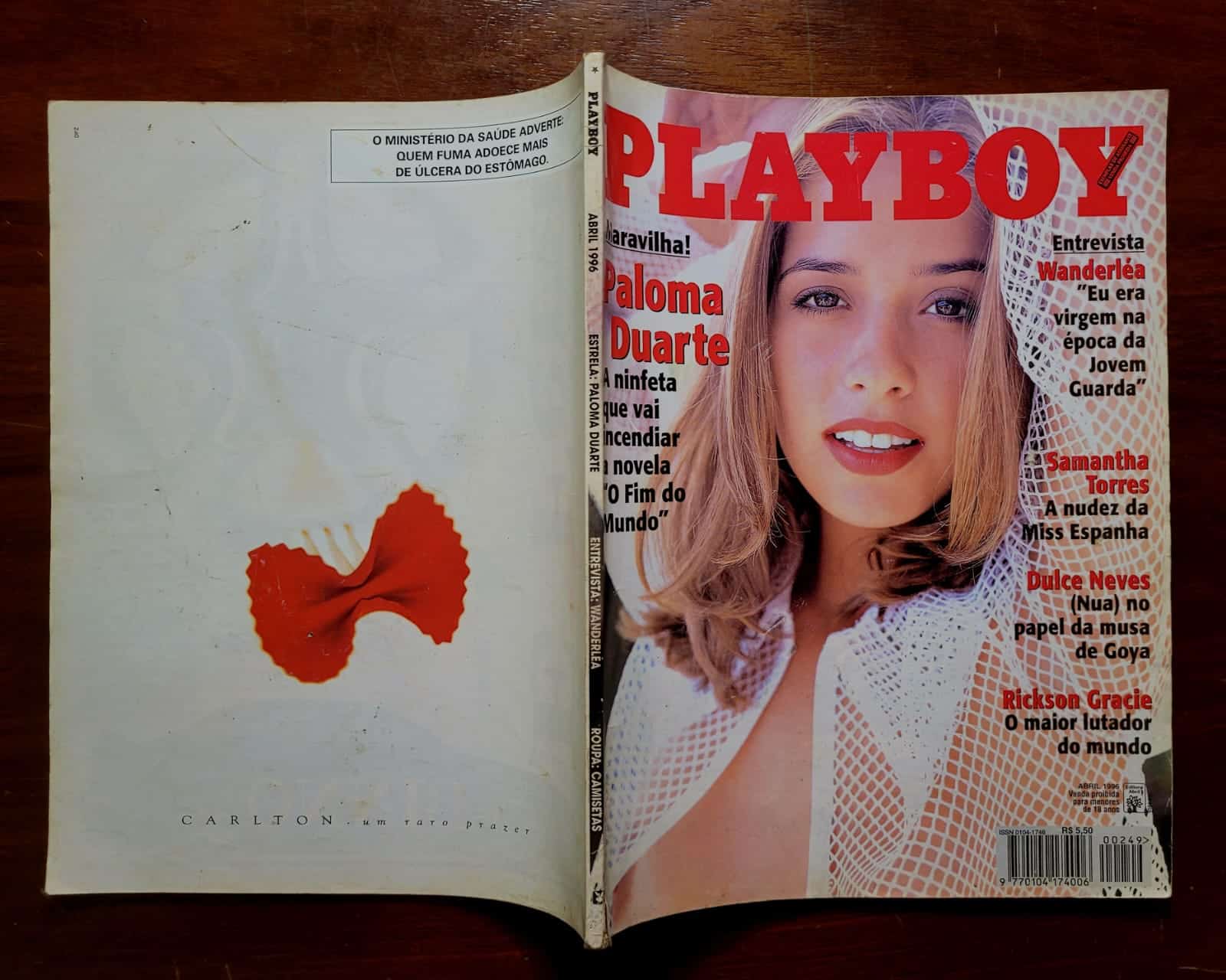 | Casa do Colecionador Playboy Nº 249 (Abr/1996) Paloma Duarte | Entrevista Wanderléa + Rickson Gracie | Exemplar de Assinante