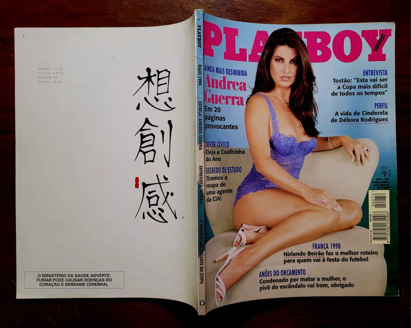 | Casa do Colecionador Playboy Nº 274 (Maio/1998) Andrea Guerra - Ainda mais Desinibida | Ensaios, Perfil e Destaques Clássicos