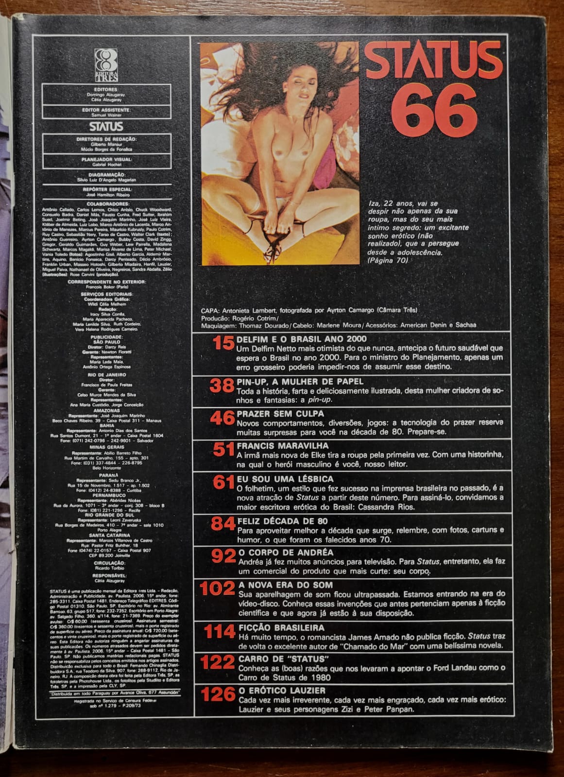 | Casa do Colecionador Revista Status Nº 66 – Francis Maravilha | Irmã da Elke Maravilha | Janeiro 1980 - Imagem 2