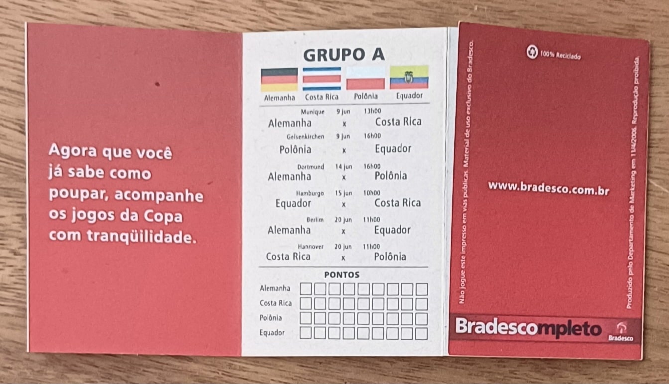 | Casa do Colecionador Tabela copa do Mundo 2006 Alemanha. Valor de cada uma.