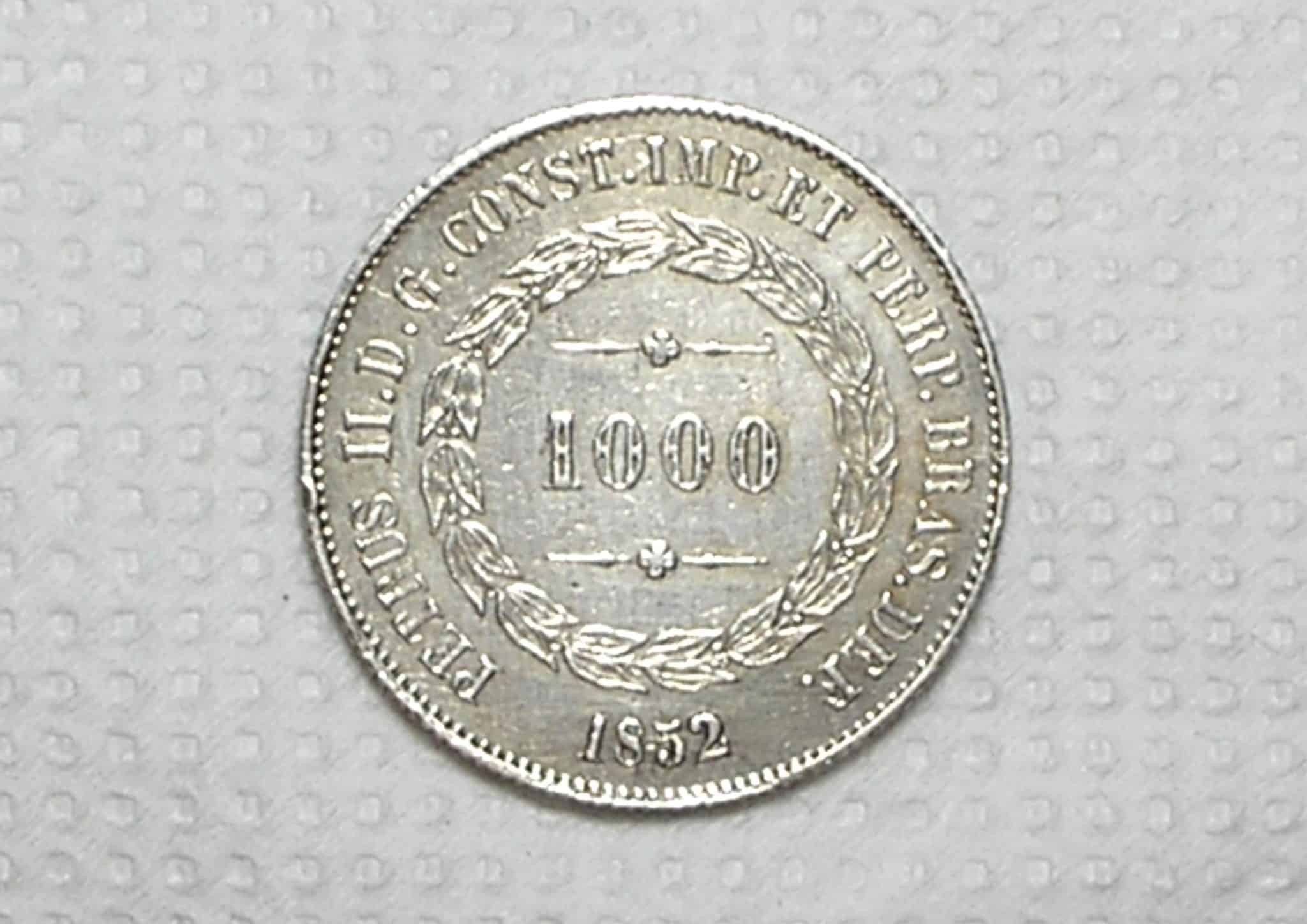 | Casa do Colecionador 1.000 Réis – 1852 / Soberba / Prata / cod.450.1