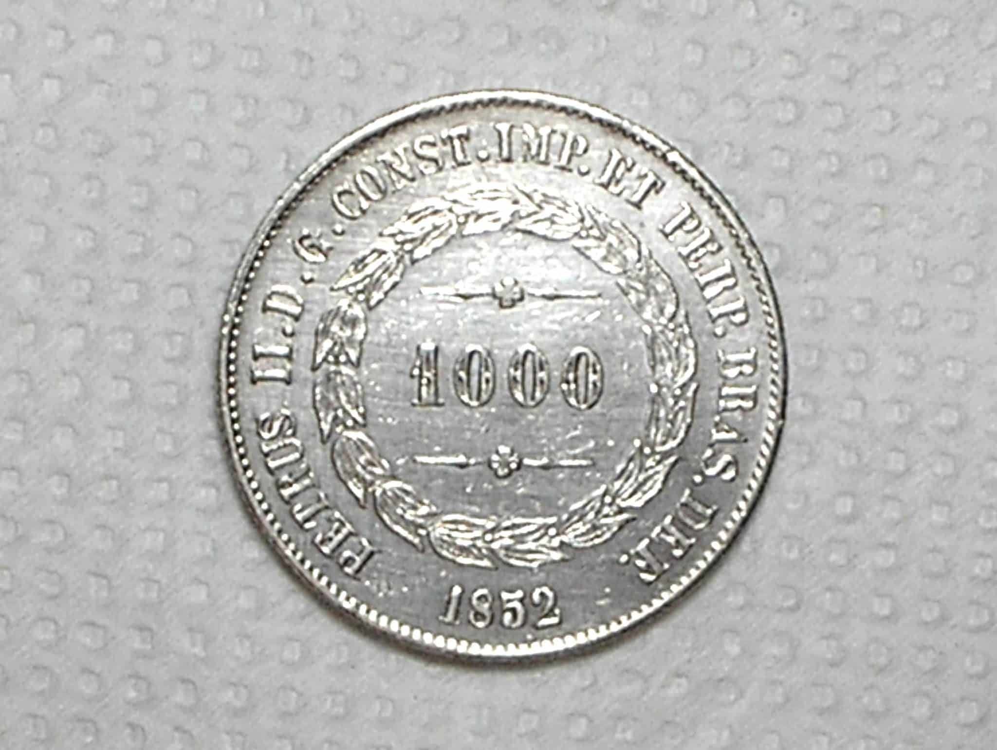 | Casa do Colecionador 1.000 Réis – 1852 / Soberba / Prata / cod.450.2