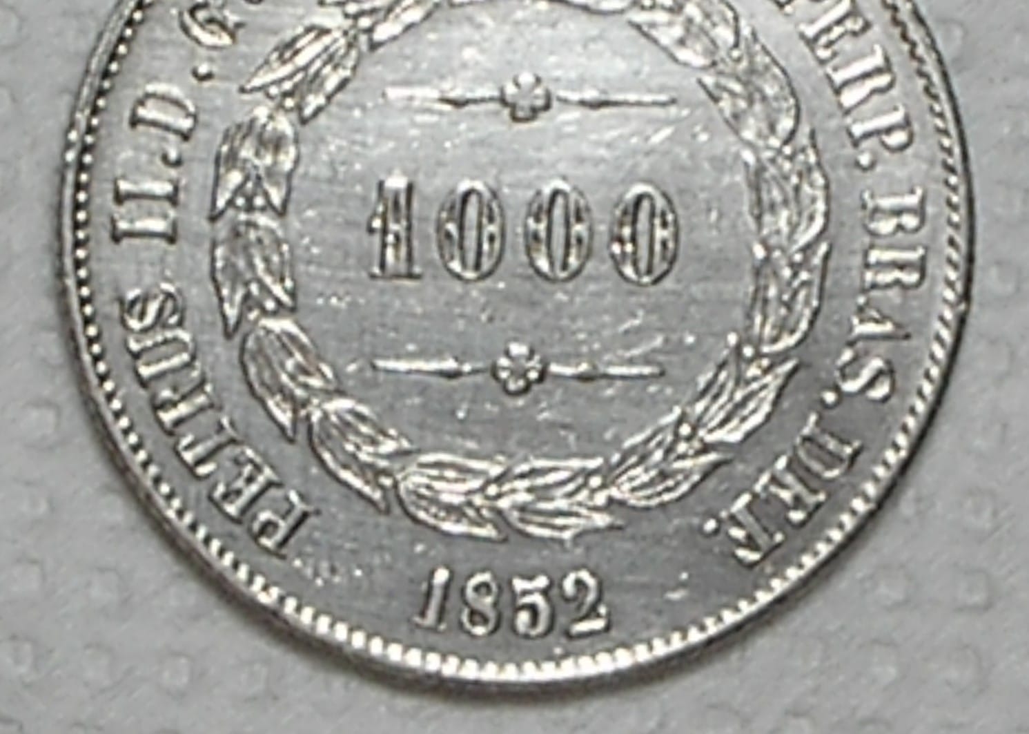 | Casa do Colecionador 1.000 Réis – 1852 / Soberba / Prata / cod.450.2