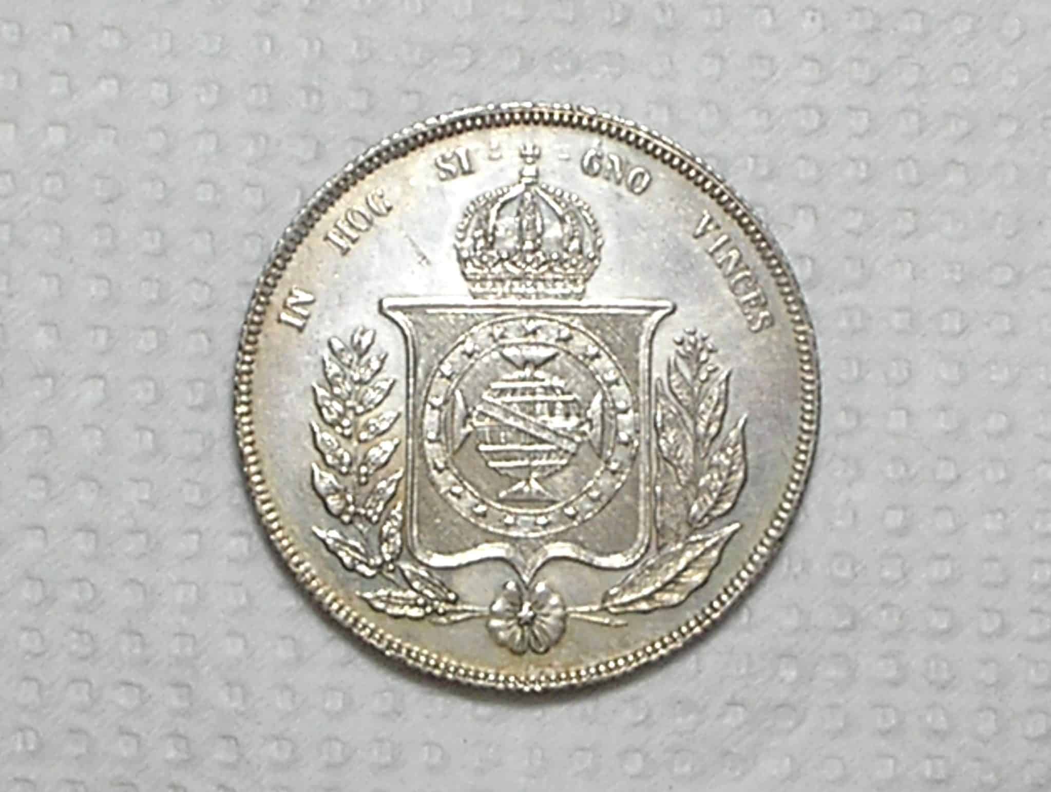 | Casa do Colecionador 1.000 Réis – 1853 / Mbc / Prata / cod.450