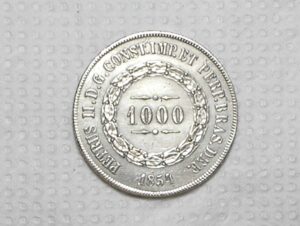 1.000 Réis – 1854 / Mbc / Prata / cod.450