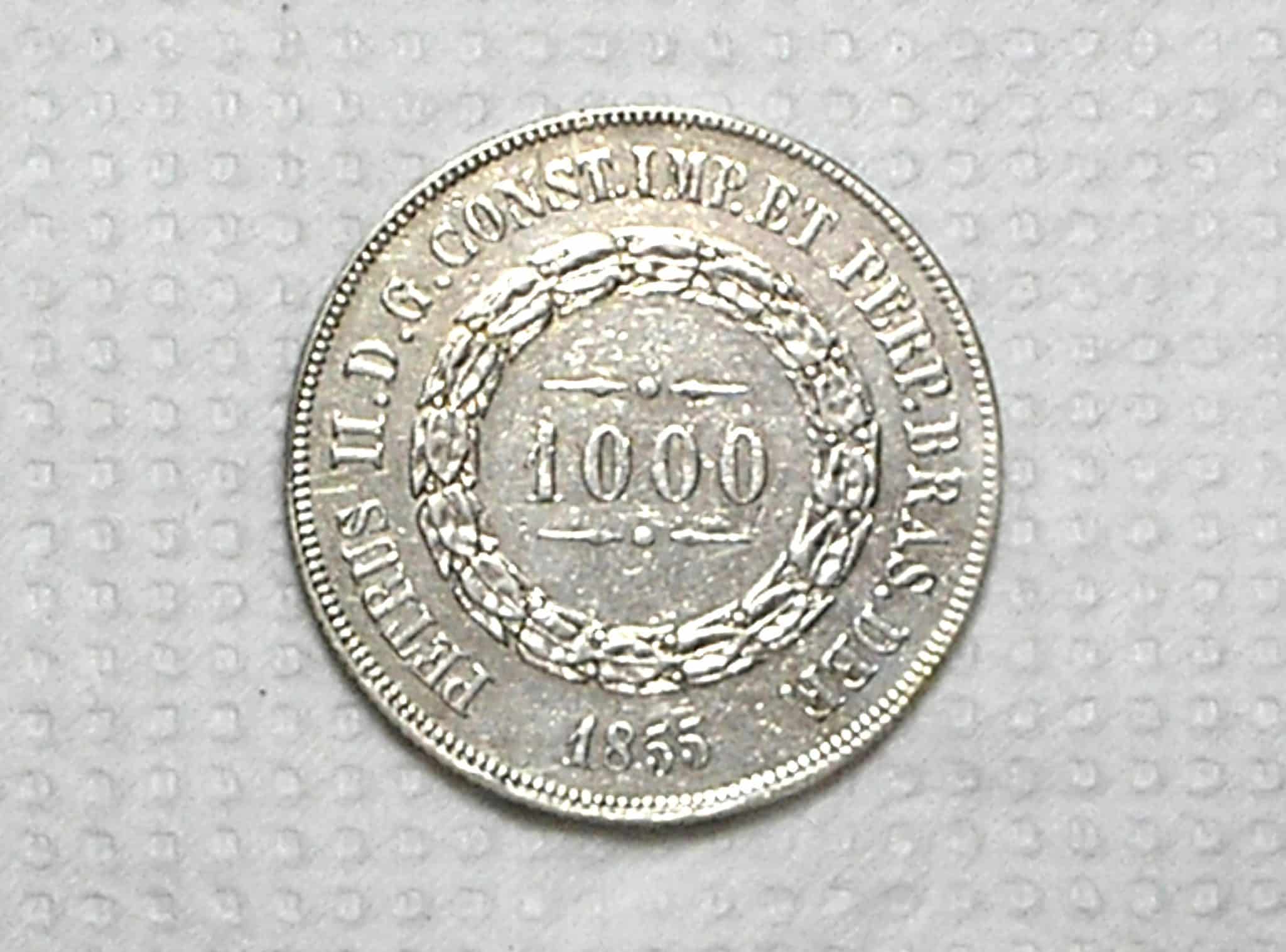 | Casa do Colecionador 1.000 Réis – 1855 / Soberba / Prata / cod.450