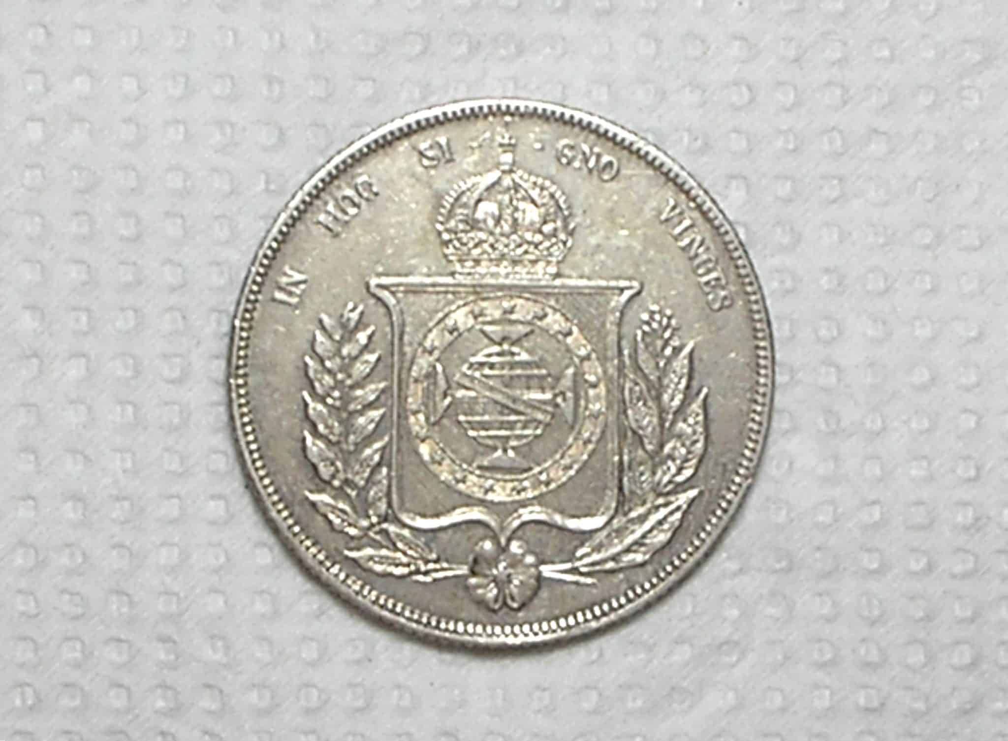 | Casa do Colecionador 1.000 Réis – 1856 / Ponto Entre Zeros / Data não emendada / Soberba / Prata / cod.450.1