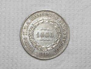 1.000 Réis – 1856 / Ponto Entre Zeros / Data não emendada / Soberba / Prata / cod.450.1