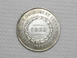 1.000 Réis - 1858 / Prata Império / Soberba / cod.340