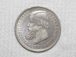 1.000 Réis – 1884 / Cabeça de Petrus 2º / Sob/Flor / Prata / cod.450