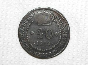 40 Réis - 1819 / Cunhada para Moçambique St. Thomé e Principe / 46 Perolas / Mbc / Cod.420