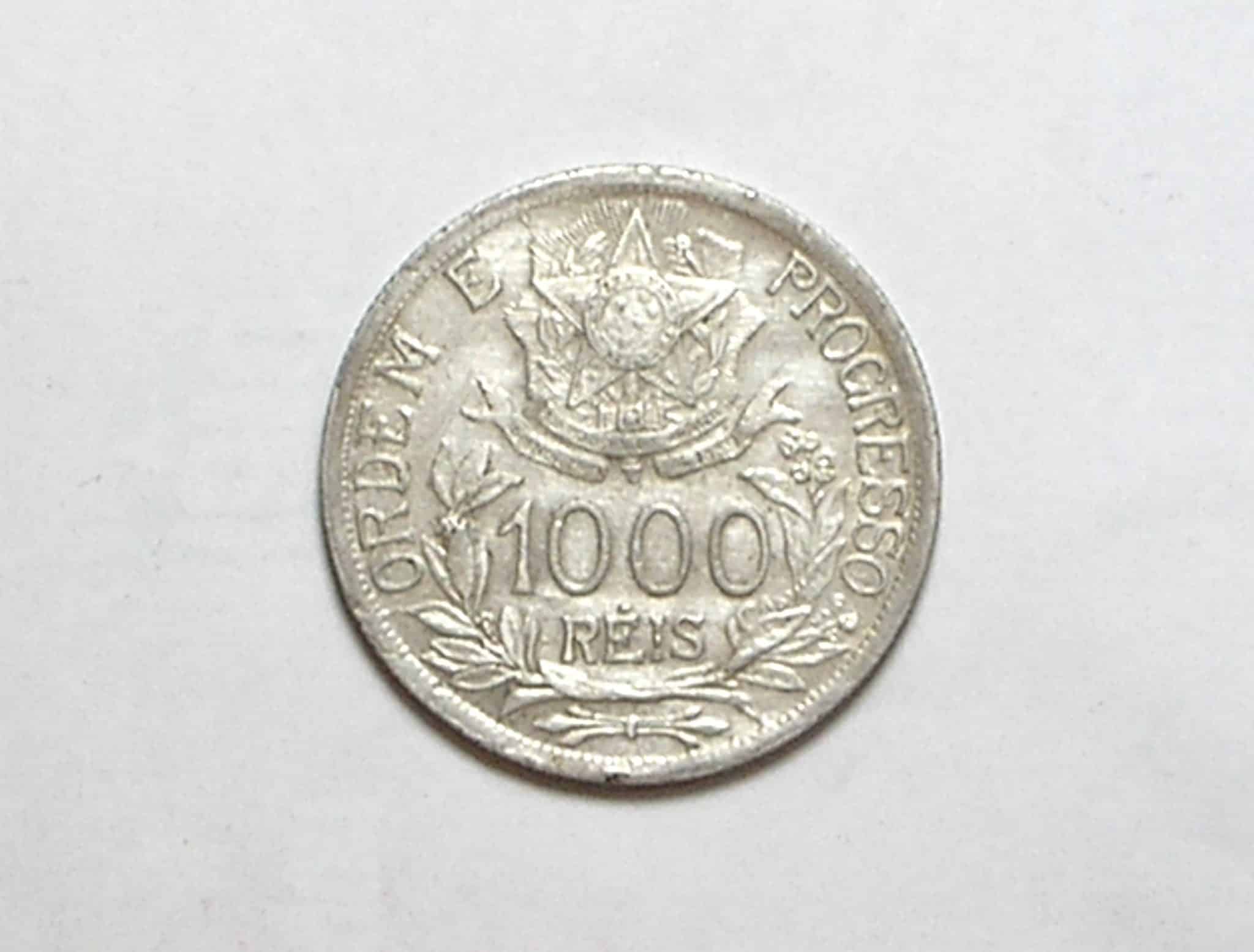 | Casa do Colecionador Brasil 1.000 Réis - 1913 Com Anel de Estrelas Ligadas / Prata - Soberba - Ficando dificil encontrar