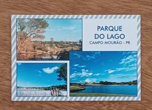 Cartão postal Paraná. Campo Mourão parque do lago e usina.