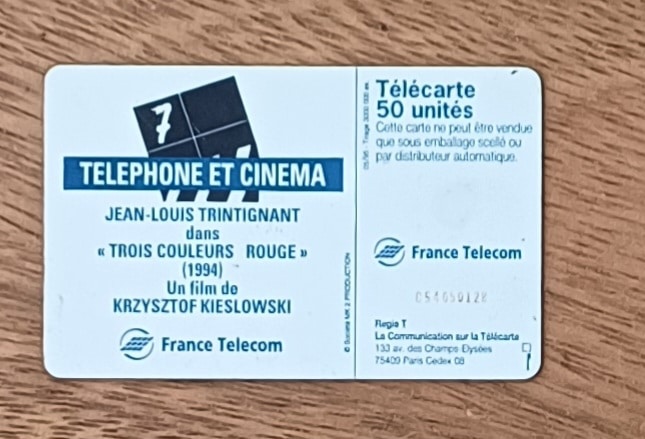 | Casa do Colecionador Cartão telefone França Telecom. Telephone et cinema Jean Louis Trintignant.