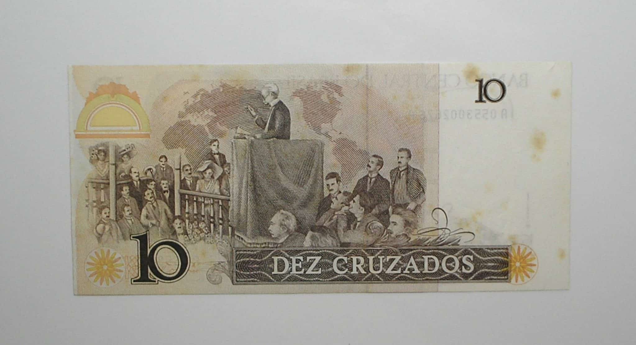 | Casa do Colecionador Cédula 10 Cruzados - 1996 / C-180-a ( Módulo Maior ) / Funaro e Bracher / Flor de Estampa / Escassa