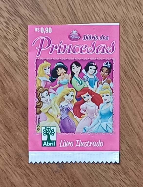 | Casa do Colecionador Envelope vazio Figurinhas Abril Diario das princesas.