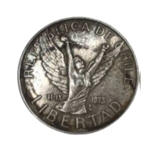 MOEDA 10 PESOS 1977. CHILE. LIBERTAD. NÍQUEL LATÃO