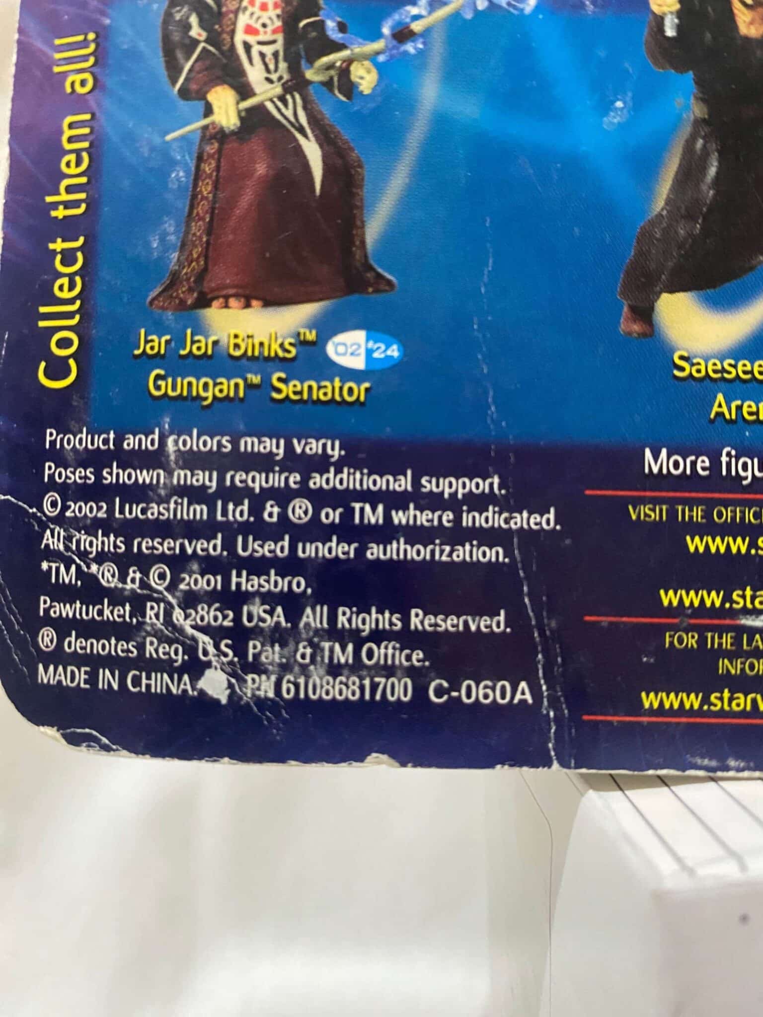 | Casa do Colecionador Star Wars Jar Jar Binks Gungan Senator Hasbro 2002 - Attack of the Clones