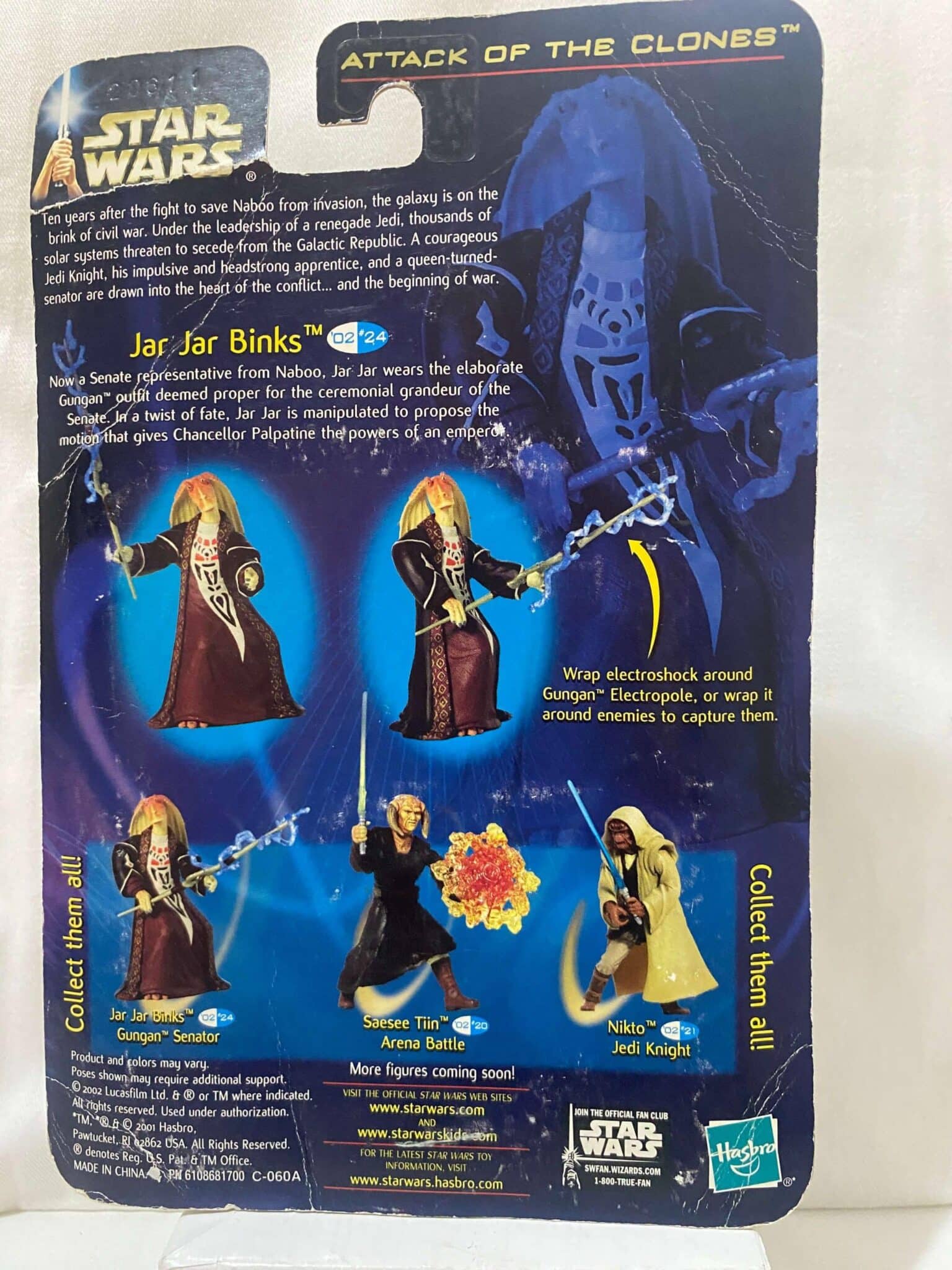 | Casa do Colecionador Star Wars Jar Jar Binks Gungan Senator Hasbro 2002 - Attack of the Clones