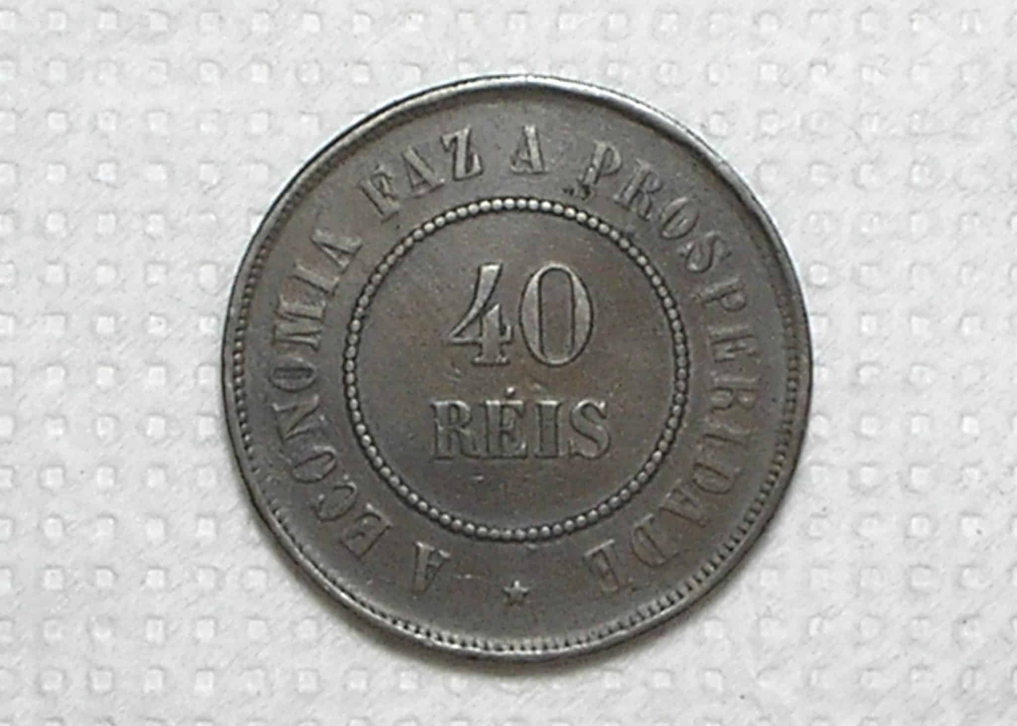 | Casa do Colecionador 40 Réis - 1895 / Bronze / -> Soberba / m560