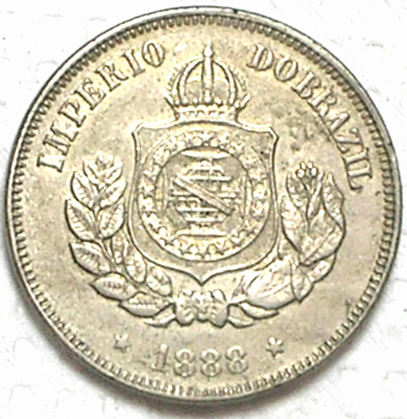 | Casa do Colecionador 50 Réis - 1888 / Fundo Linhado / Flor de Cunho Total / m550