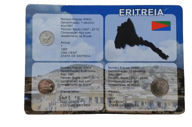 | Casa do Colecionador Blister com moedas da Eritreia Sku 2358