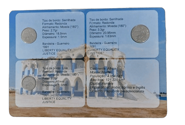 | Casa do Colecionador Blister com moedas da Eritreia Sku 2358