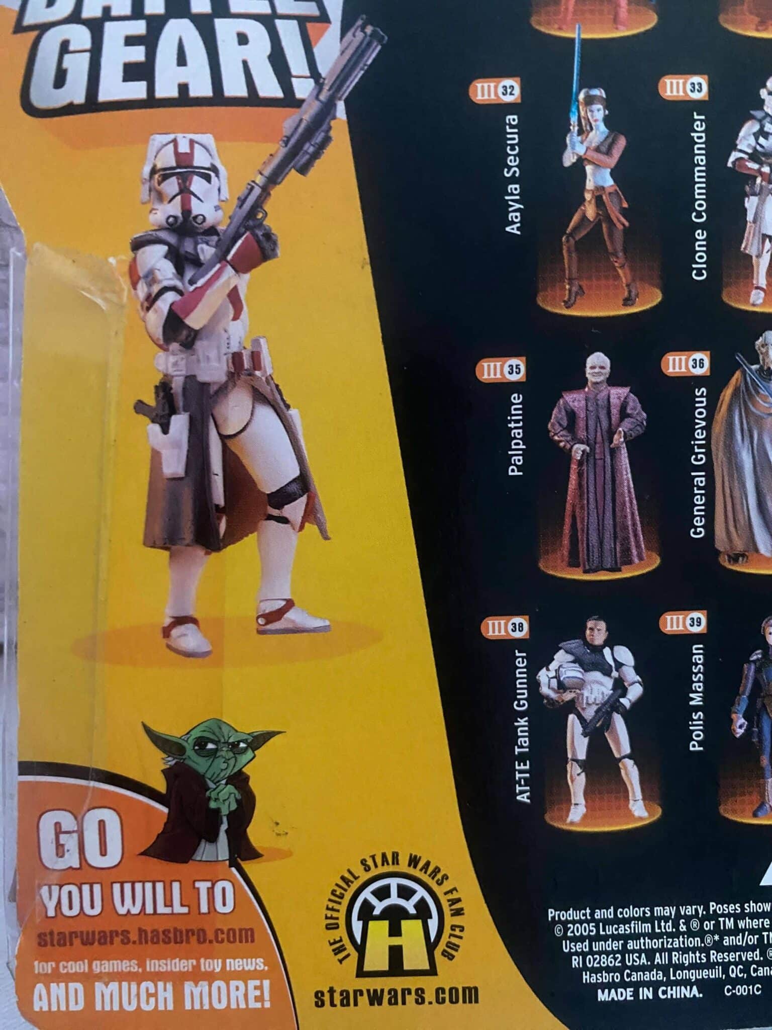 | Casa do Colecionador Clone Commander 327th ROTS 2005 Hasbro Battle Gear - Bly’s Trooper Star Wars Revenge of the Sith 2005