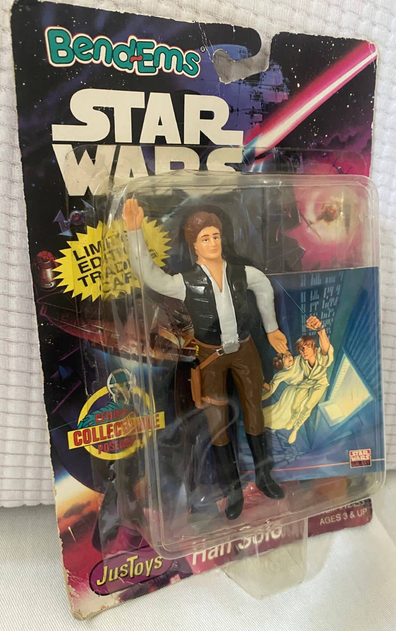 | Casa do Colecionador Han Solo - Star Wars Bend-Ems - Just Toys - Inclui Trading Card Topps -1994