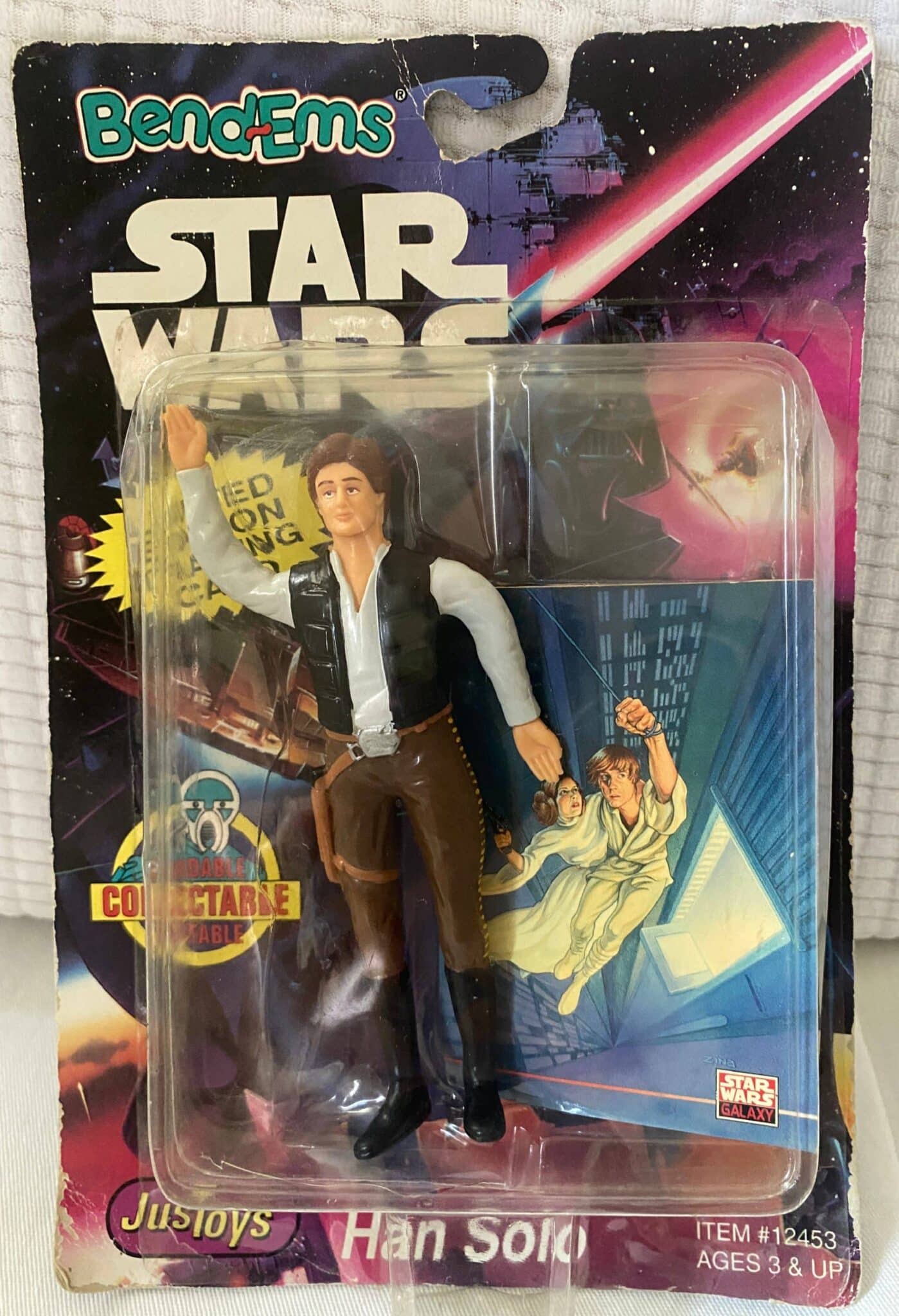 | Casa do Colecionador Han Solo - Star Wars Bend-Ems - Just Toys - Inclui Trading Card Topps -1994